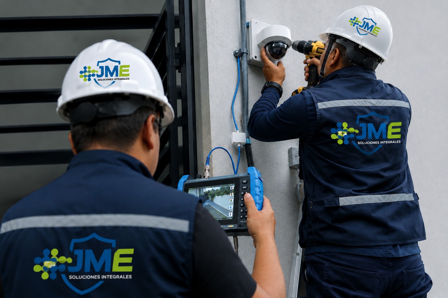 Cámara de seguridad CCTV instalada en fachada